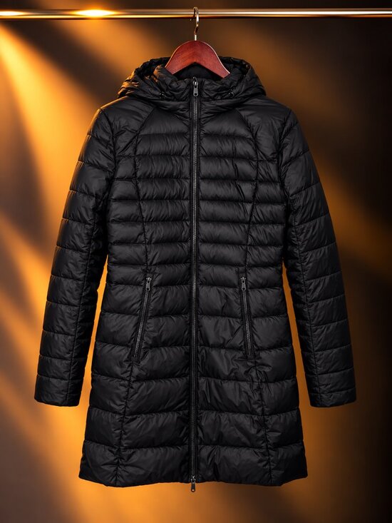 lululemon athletica Jackets & Blazers - Lululemon Black Long Quilted Puffer Coat Hooded Zip Pockets Women's Size 8